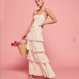 Reformation Foxglove Maxi tiered Dress- Opium